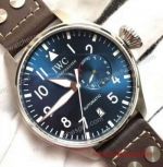 Replica IWC Big Pilots Le Petit Prince Watch SS Blue Dial Brown Leather